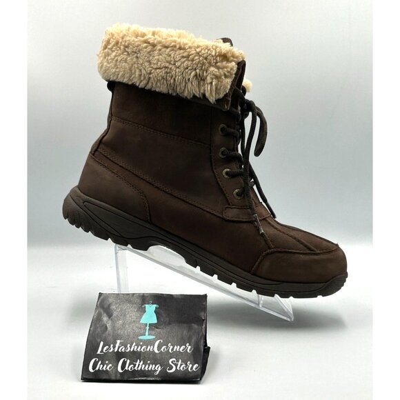 UGG Men's Brown Leather Adirondack lll Distressed Sheepskin Boots Size 10.5 3198 - Picture 15 of 16